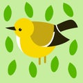 Tit bird vector illustration flat style profile side Royalty Free Stock Photo