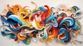 AI rendered abstract modern installation sculpture in rainbow colours