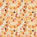 AI rendered seamless repeat pattern with scattered colourful shapes
