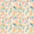 Ai rendered seamless repeat pattern with pastel abstract rounded shapes.
