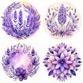 4 AI rendered lavender wreaths