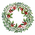 AI rendered round design of a Mistletoe wreath