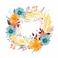 Ai rendered round floral wreath