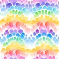 AI rendered seamless repeat pattern in rainbow colors. Sunshine.