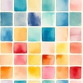 Ai rendered seamless repeat pattern of colourful squares.