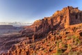 Titan and Fisher Towers at Golden Hour Royalty Free Stock Photo