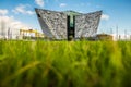 Titanic Belfast with Goliath and Samson Cranes on the background, Northern Ireland Royalty Free Stock Photo