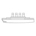 Titanic icon, outline style.