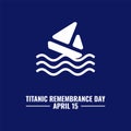 Titanic Icon Vector and Water waves, Titanic Remembrance Day Design Concept, suitable for social media post templates, posters, gr