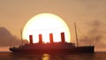 Titanic and sunset Royalty Free Stock Photo