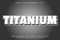 Titanium editable text effect 3D emboss modern style