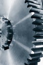 Titanium and steel gear wheels Royalty Free Stock Photo