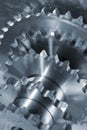 Titanium and steel gears Royalty Free Stock Photo