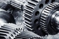 Titanium and steel gears in action Royalty Free Stock Photo