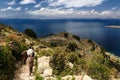 Titicaca lake, Bolivia, Isla del Sol landscape Royalty Free Stock Photo