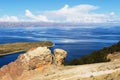 Titicaca lake, Bolivia, Isla del Sol landscape Royalty Free Stock Photo