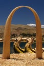 Titicaca lake, Peru, floating islands Uros Royalty Free Stock Photo