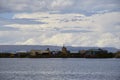 Titicaca lake, Puno, Peru. Uros floating islands on Titicaca lake in Puno, Peru, South America Royalty Free Stock Photo