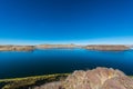 Titicaca Lake from Silustani peruvian Andes at Puno Peru