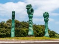 Titirangi roundabout with welcome statues