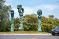Titirangi roundabout with welcome statues