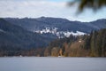 Titisee-Neustadt, Germany - 10 30 2012: Scenic veiw of Titisee Lake on a beautiful cold autumn day