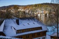 Titisee-Neustadt, Germany - 10 30 2012: surroundings of Titisee, scenic veiw of winter nature, forest and european village