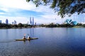 Titiwangsa Lake and Kuala Lumpur Skyline Royalty Free Stock Photo