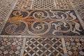 Title 27 â 2-26-24: Basilica di San Marco floor detail with intricate, interwoven geometric and floral mosaics Royalty Free Stock Photo