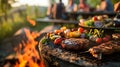 The sizzling and succulent details of delicious barbecue dishes.