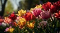 Imbibe the lively atmosphere of spring by capturing the vibrant colors of blossoming flowers. Royalty Free Stock Photo