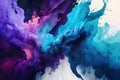 Blending Hues: A Watercolor Abstract with Blue and Purple Tones
