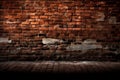 Ai Generative Old brick wall with peeling paint. Abstract grunge background. Vintage brick wall texture background Royalty Free Stock Photo