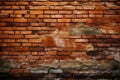 Ai Generative Old brick wall with peeling paint. Abstract grunge background. Vintage brick wall texture background Royalty Free Stock Photo