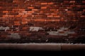 Ai Generative Old brick wall with peeling paint. Abstract grunge background. Vintage brick wall texture background Royalty Free Stock Photo