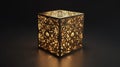 Golden Geometric Cube: Exploring the Mystery of Light and Shape Royalty Free Stock Photo