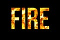 Title fire with flame texture