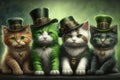 Title: Happy Cat St. Patrick`s Day Celebration. Generative AI Royalty Free Stock Photo