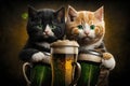 Title: Happy Cat St. Patrick`s Day Celebration. Generative AI Royalty Free Stock Photo