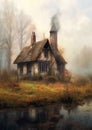 The title is Hype Small House Chimney Foggy Day Enchanted Dreams