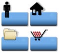Title Icon Symbol Set Person Home File Cart