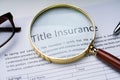 Title Insurance Form On Table Royalty Free Stock Photo