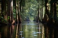 title. lush amazon rainforest river landscape - nature wallpaper for background Royalty Free Stock Photo