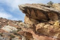 Titled eroded sandstone strata at the opening of No Thoroughfare Canyon Royalty Free Stock Photo