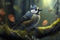Titmouse bird in the forest. Natural world