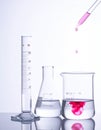 Titration Reaction in a Chemistry Lab Beaker Royalty Free Stock Photo