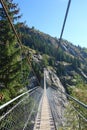 Titter suspension bridge between Bellwald and Fiesch in Valais, Switzerland