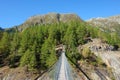 Titter suspension bridge between Bellwald and Fiesch in Valais, Switzerland