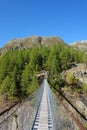 Titter suspension bridge between Bellwald and Fiesch in Valais, Switzerland