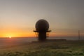 Titterstone Clee Hill, Shropshire, England. The third-highest hill in Shropshire. Radar Station at the summit taken at sunrise Royalty Free Stock Photo